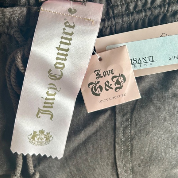 Juicy Couture Chocolate Linen Capri Pants with Tie Waist Size M - Picture 3 of 3